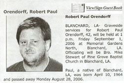 Funeral Services Article for Paul