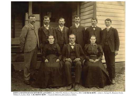 1899 Hackworth brothers, John L. (left) with his father, J.J. (seated)